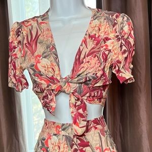 Two piece set with floral print